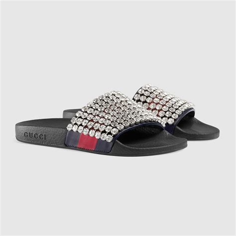 gucci swarovski crystal slides|net a porter Gucci slide.